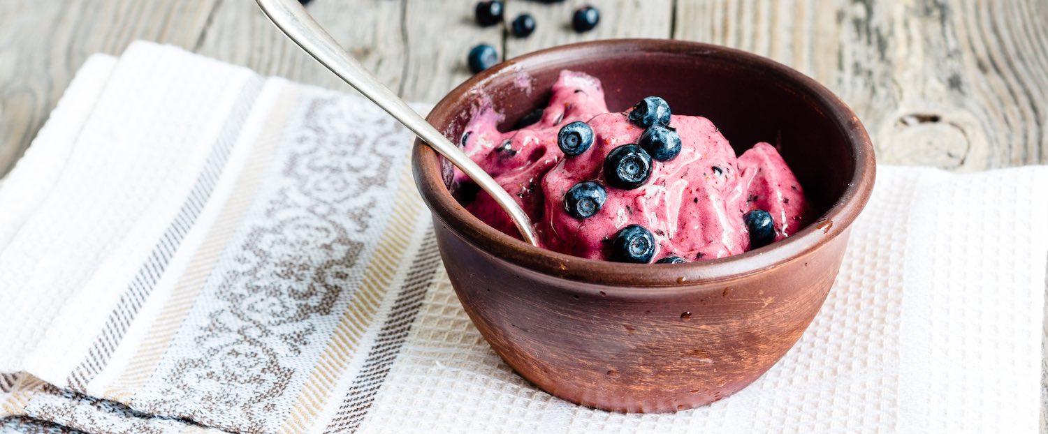 La ricetta per preparare il Sorbetto ai Mirtilli con l'estrattore di succo